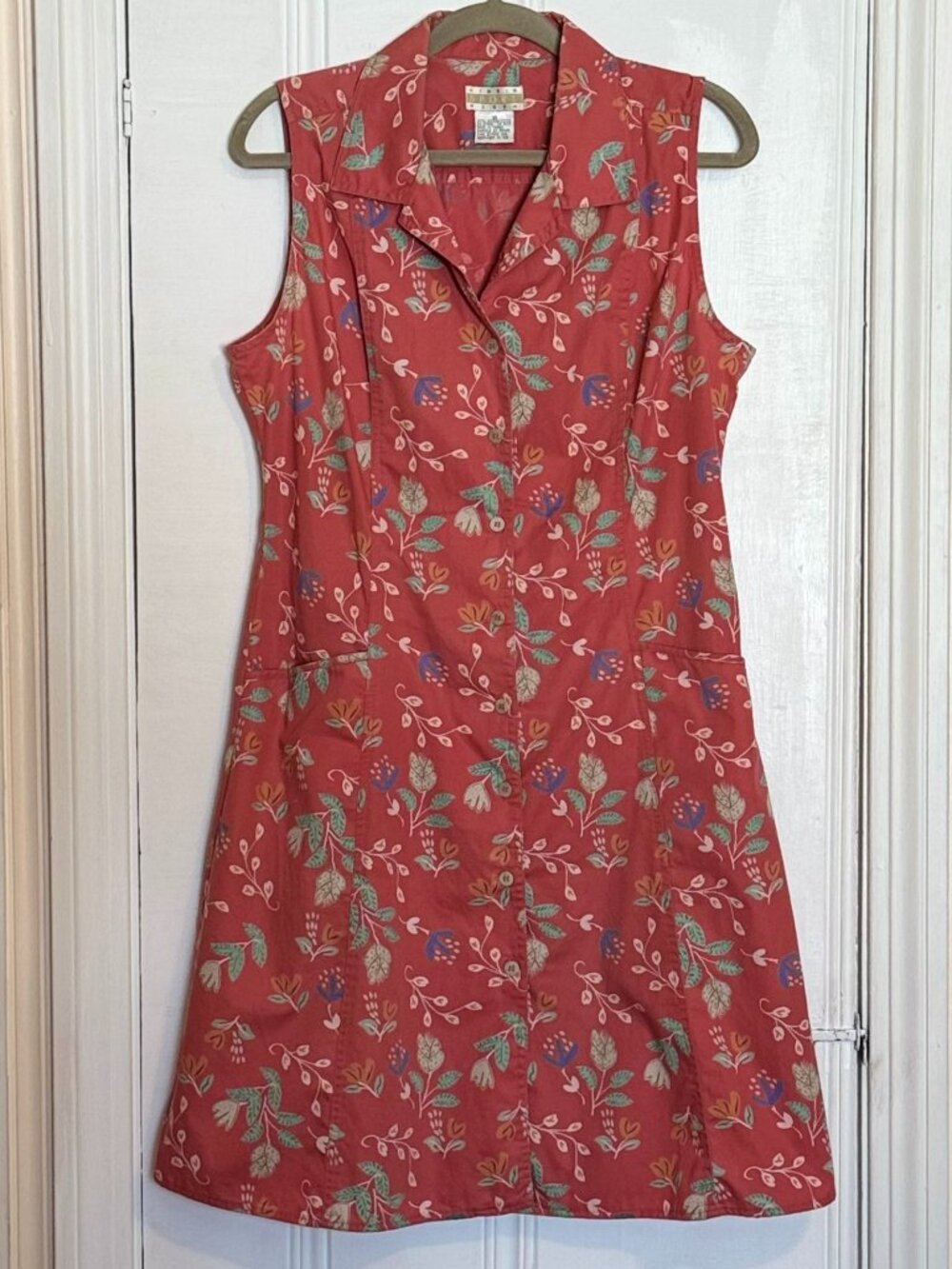 Vintage Sigrid Olsen Sleeveless Cotton Dress Floral Pattern Summer Dress